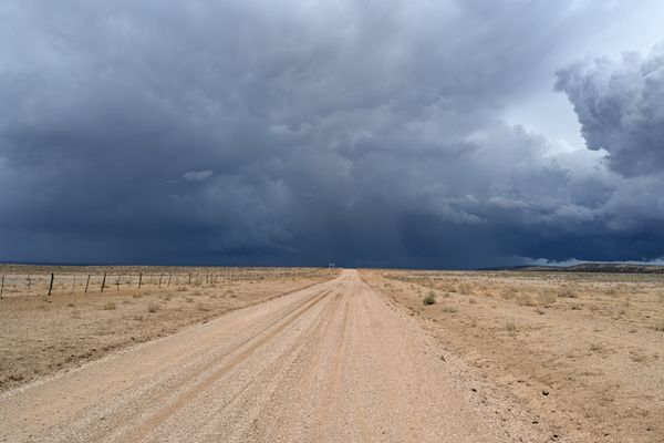 Impending storm in New Mexico, Randy Fay's bikepacking trip